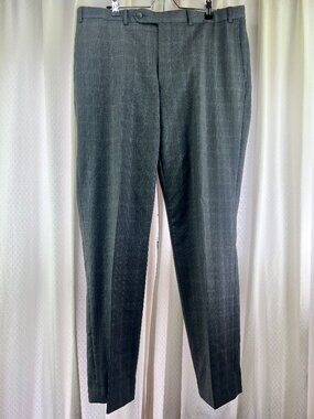 Joseph Abboud Dress Pants Gray Men's Size 38 L 100% Wool Made in Canada